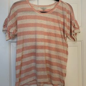 Lucky Brand pink and white striped top